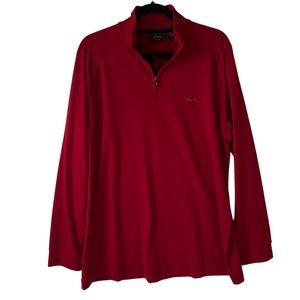 Greg Norman For Tasso Elba Athletic Golf 1/4 Zip Pullover Red Large